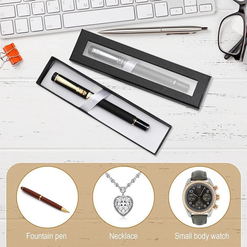 30Pcs Paper Pencil Case  Paper Pencil Case with Clear Window  Gift Box for Pens Perfect for Wedding Gifts