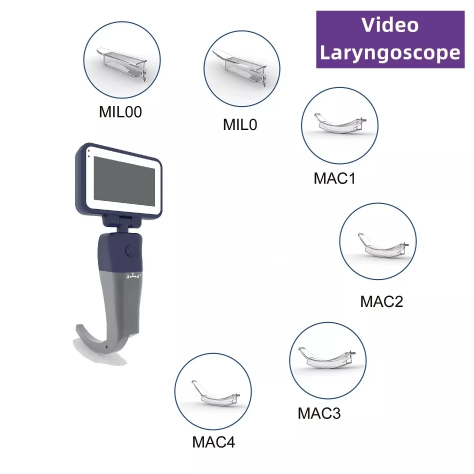 

Цифровой 3-дюймовый ЖК-дисплей из нержавеющей стали, портативный одноразовый видеоларингоскоп, 6 лезвий