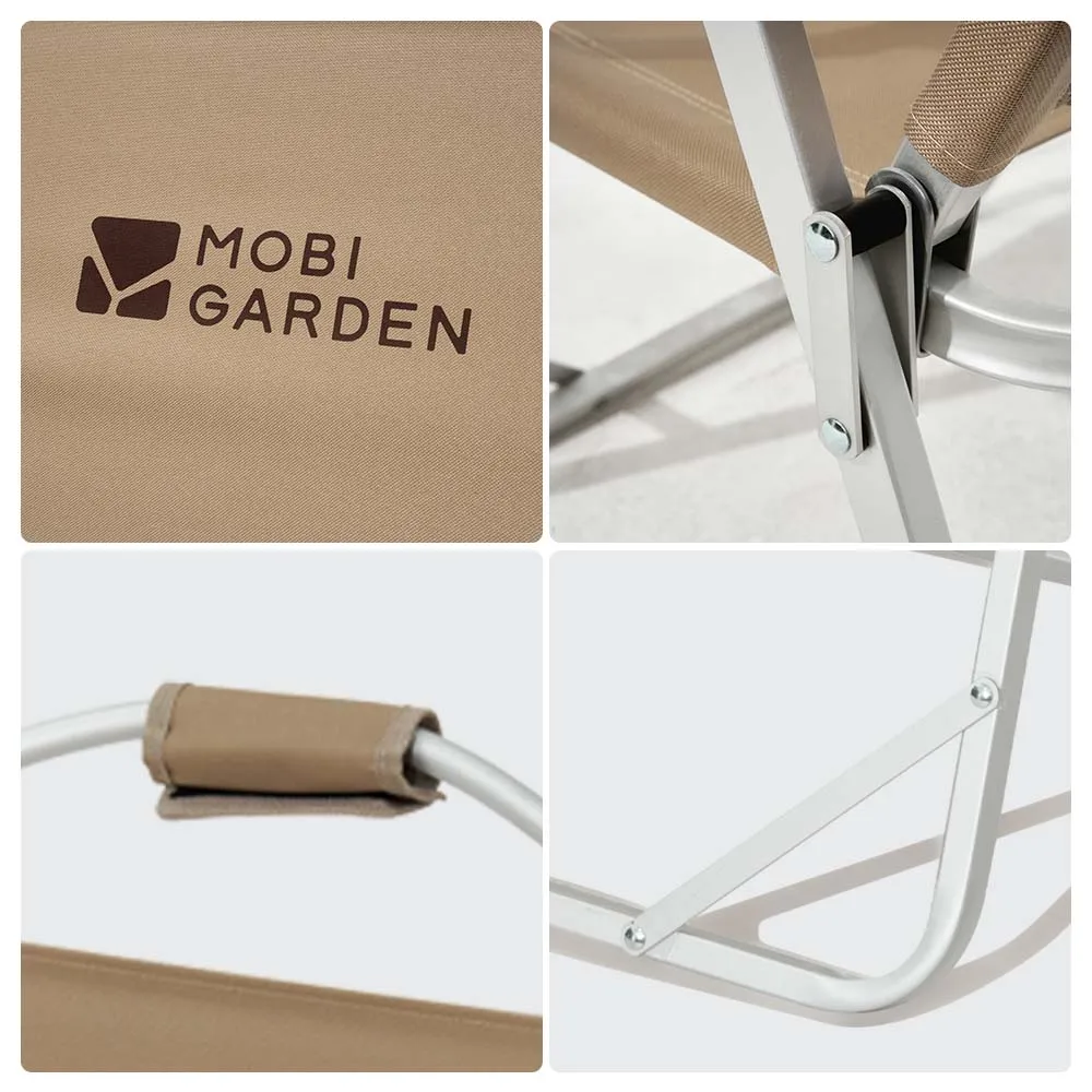 MOBI GARDEN Silla plegable portátil de aleación de aluminio para acampar, silla ligera Kermit