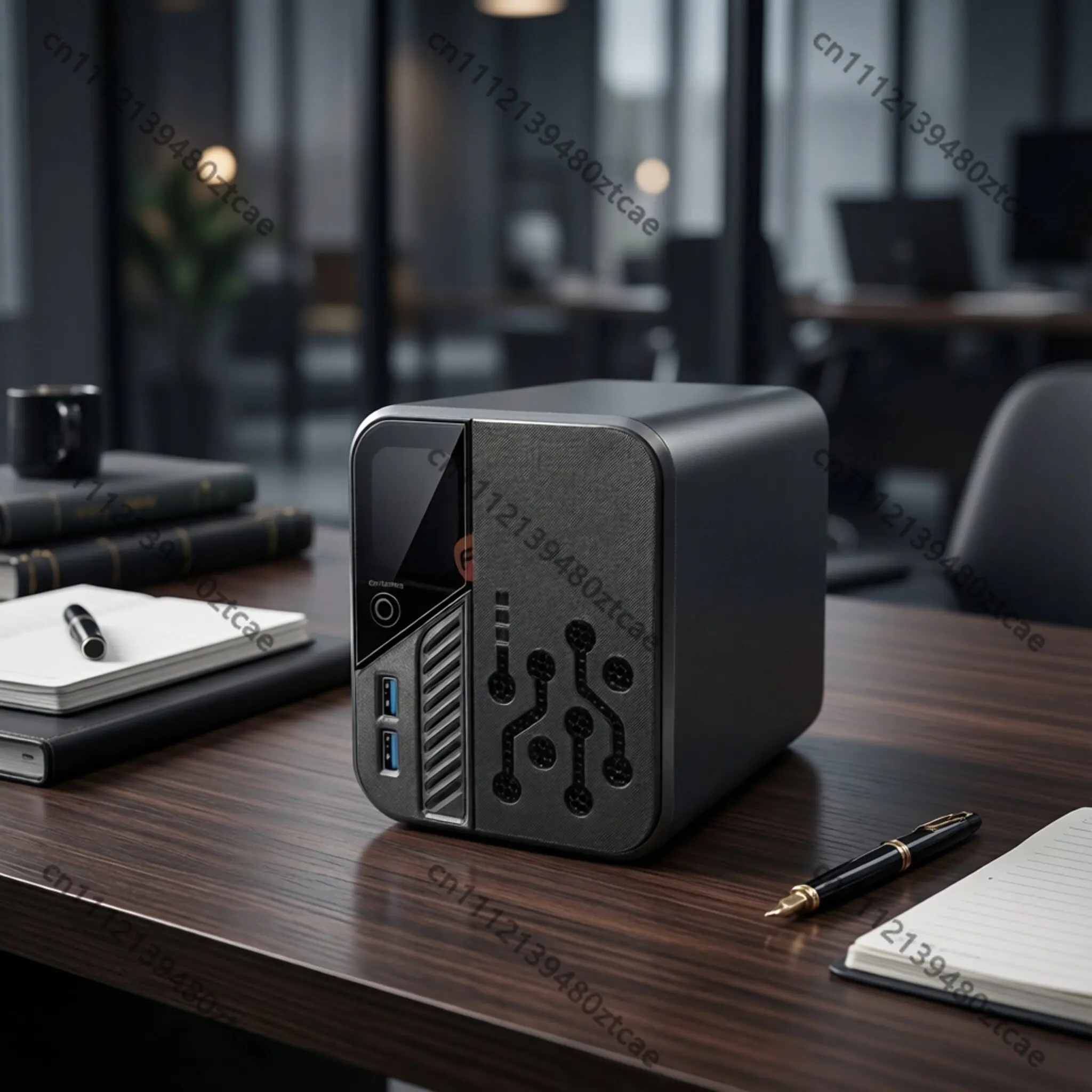 Custom Aluminum Mini NAS Chassis With 4 Ethernet Ports Support 2pcs 3.5 Inch HDD DIY Compact Network Storage Server Case