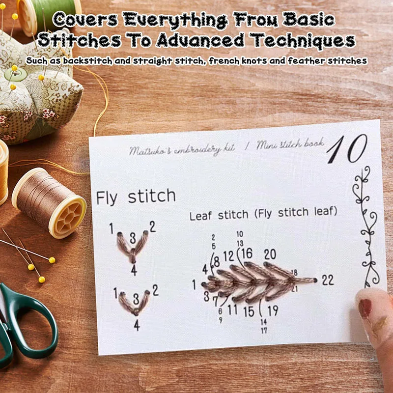 17-karty Kreatywna mini książeczka do szycia Home Arts Crafts Sewing DIY Creative Mini Sewing Card Set Stitch Buddy Embroidery Stitch Book