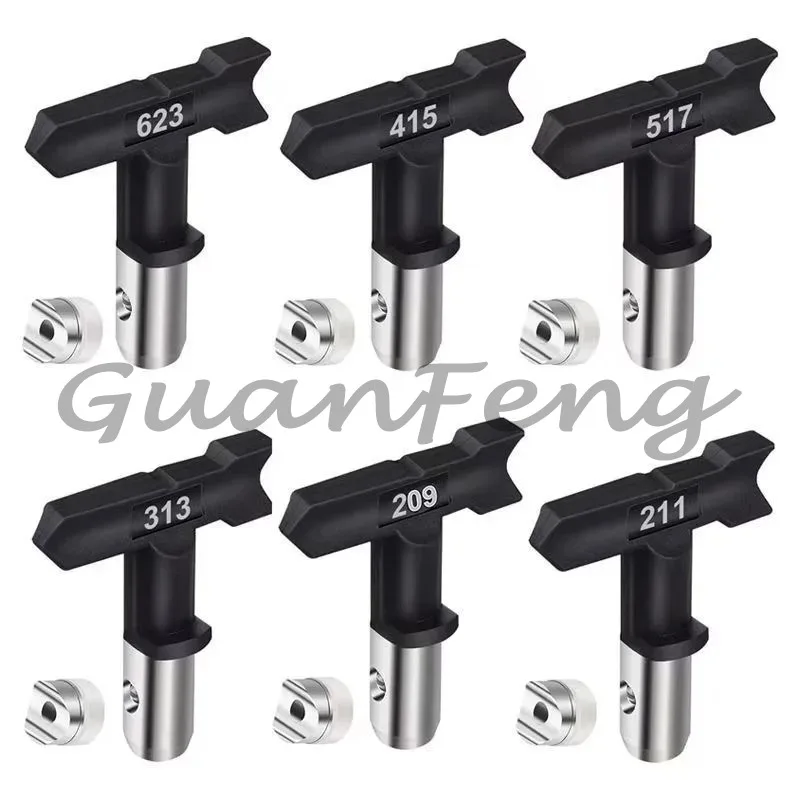 10-Piece Set of Professional Putty Nozzle Replacement Accessories for Airless Jet, Nozzle Head, Nozzle Holder with Tip Guard