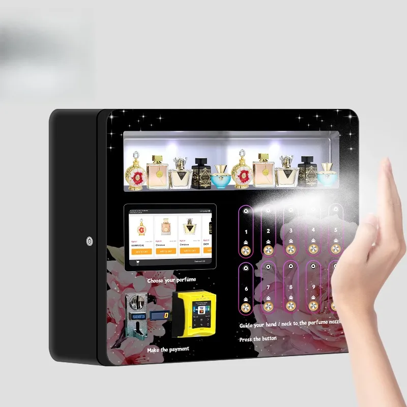 تصميم راقي جديد لآلة بيع رذاذ العطور التجارية التي تعمل بقطع النقود المعدنية وبطاقة الائتمان #4