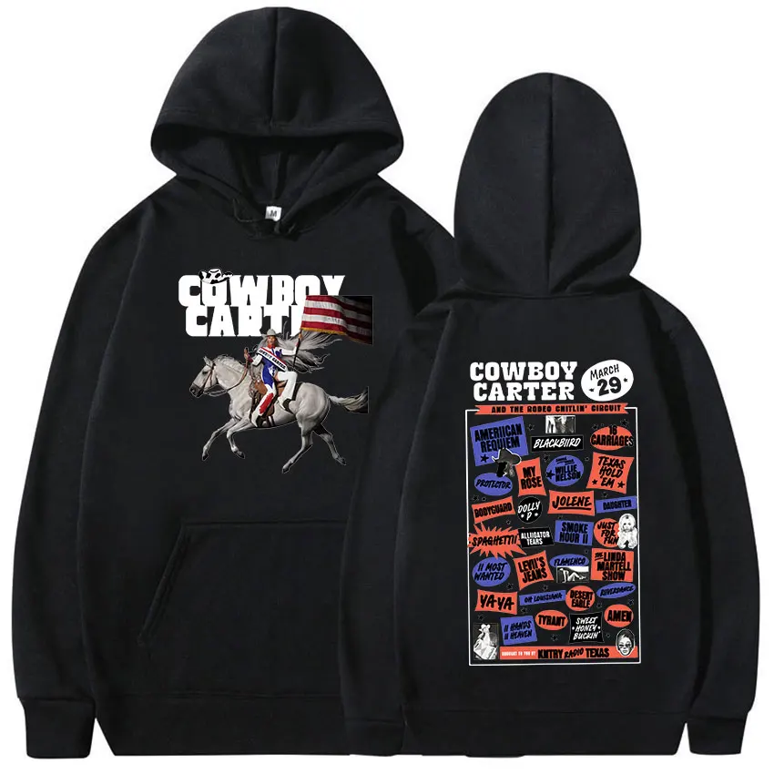 

Singer Cowboy Carter 2024 New hoodie Men Women's harajuku Retro Fashion Sweatshirt Hip Hop pullover Oversized hoodies Streetwear