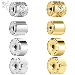 ZS 2-10pcs/lot Stainless Steel Earring Rubber Plug in Ear Stud Ear Plugging Blocked Earring Gold Color Ear Piercing Body Jewelry