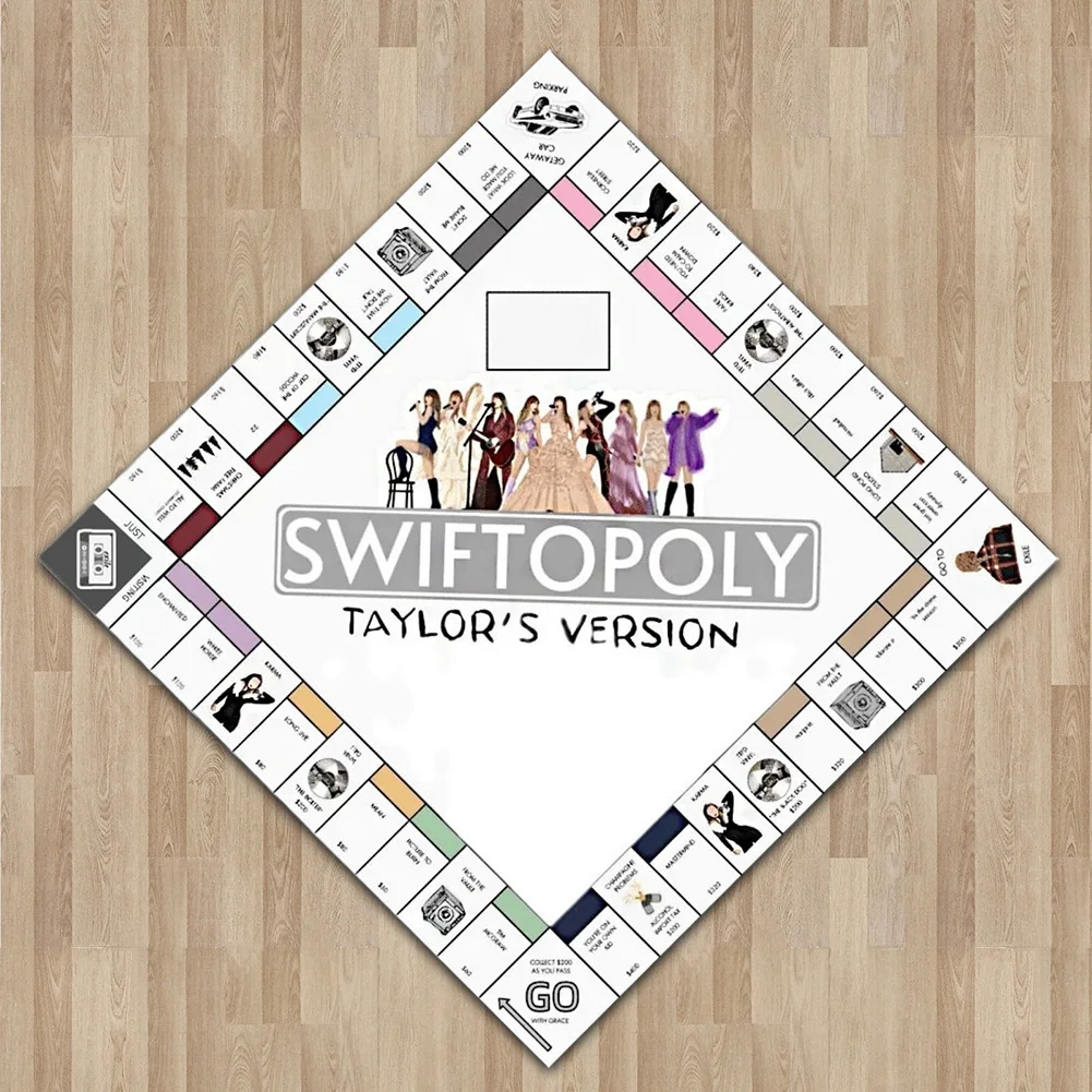 Board Game Fun Party Game Fans Interactive Board Game Family Games for SWIFTOPOLY Taylor Swiftie Monopoly Board Game Kids Games