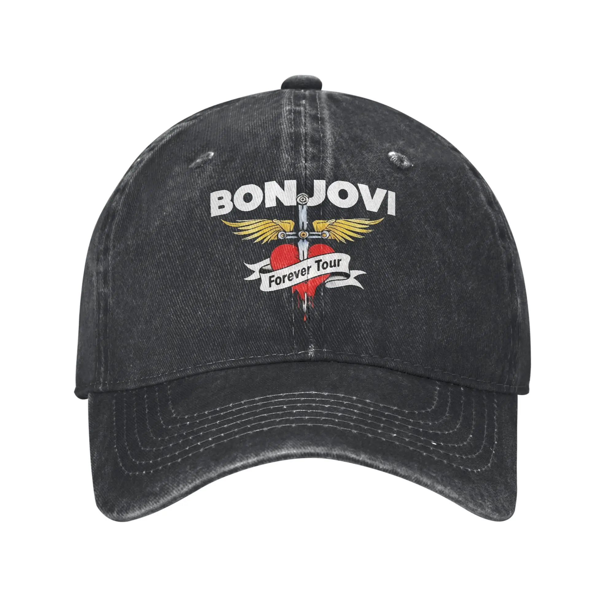 Bons Jovis Forever Concert Music Tour 2026  Baseball Cap Distressed Cotton Headwear Unisex Workouts Unstructured Soft Hats Cap