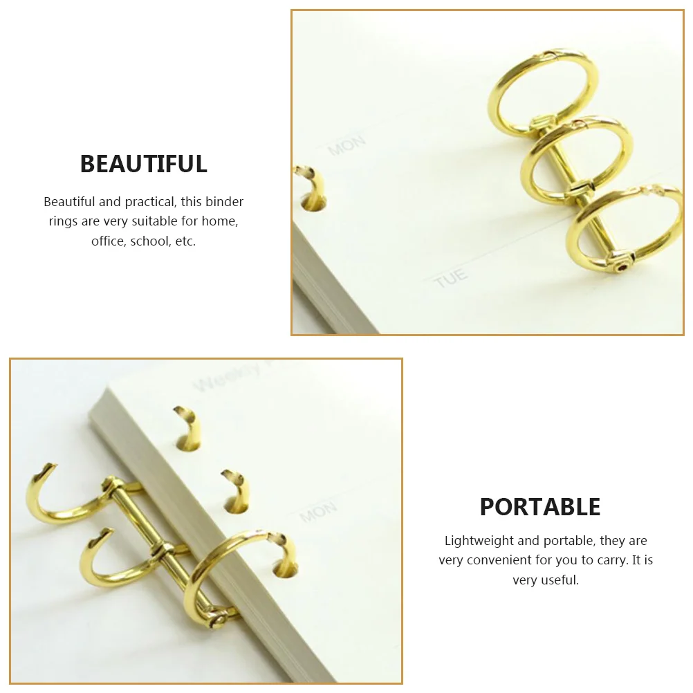6 قطع من حلقات الكتاب المعدنية لدفتر أوراق الشجر السائبة، لون مصنوع بدقة ليس من السهل تقشر حلقات أوراق الشجر السائبة #3