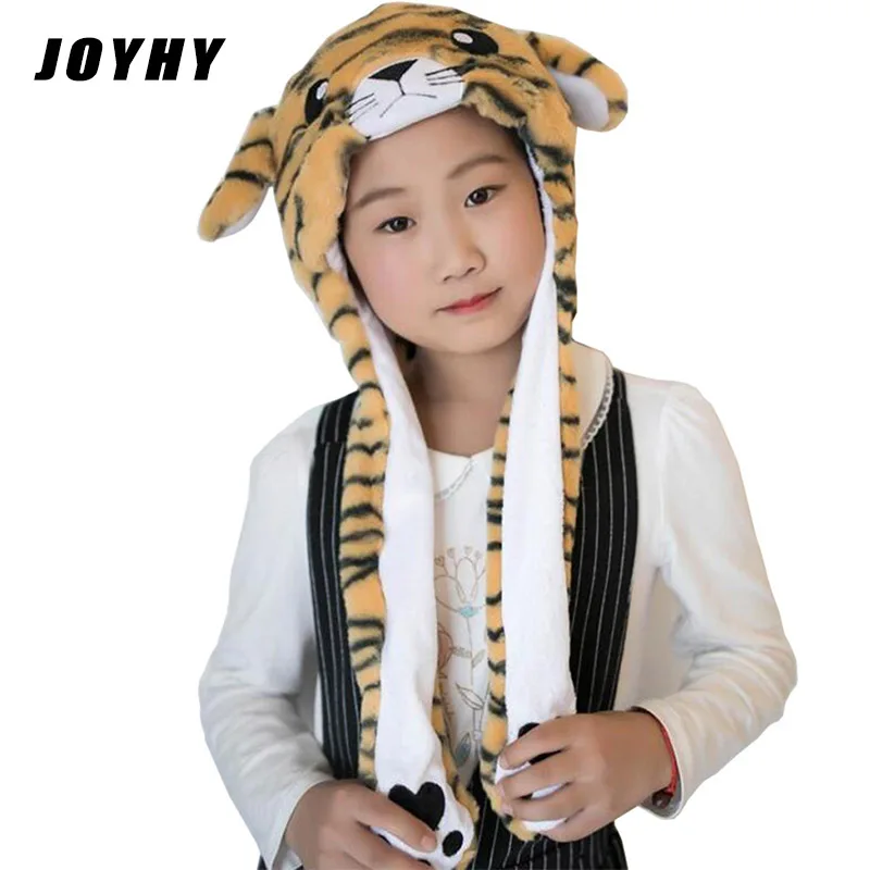 

JOYHY Ear Moving Cute Super Soft Plush White Panda Animal Hat with Paws for Adults Teenagers Kids Boys Girls Winter Hats Beanie