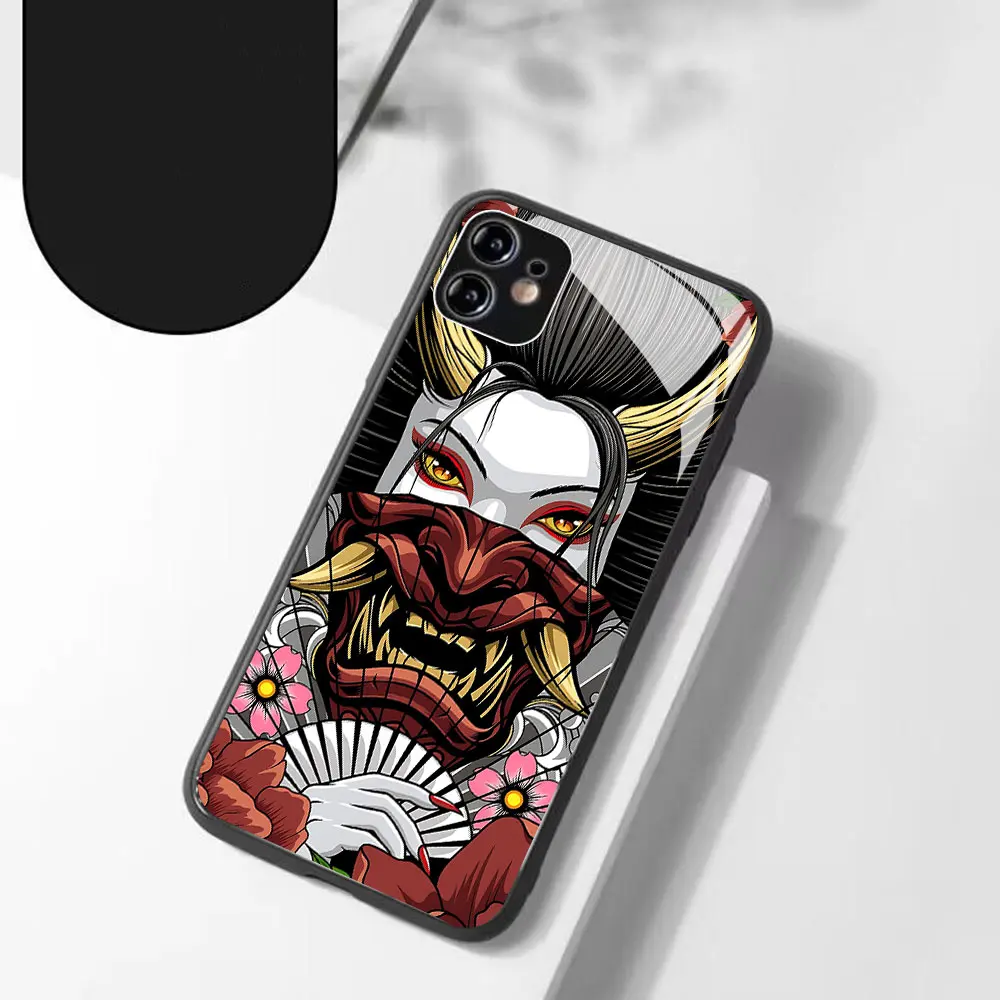 Japan ghost face Samurai Phone Case For Samsung Galaxy S24 S23 S22 S21 S20 Note20 Ultra Plus FE M20 M34 54 4G 5G Glass Silicone