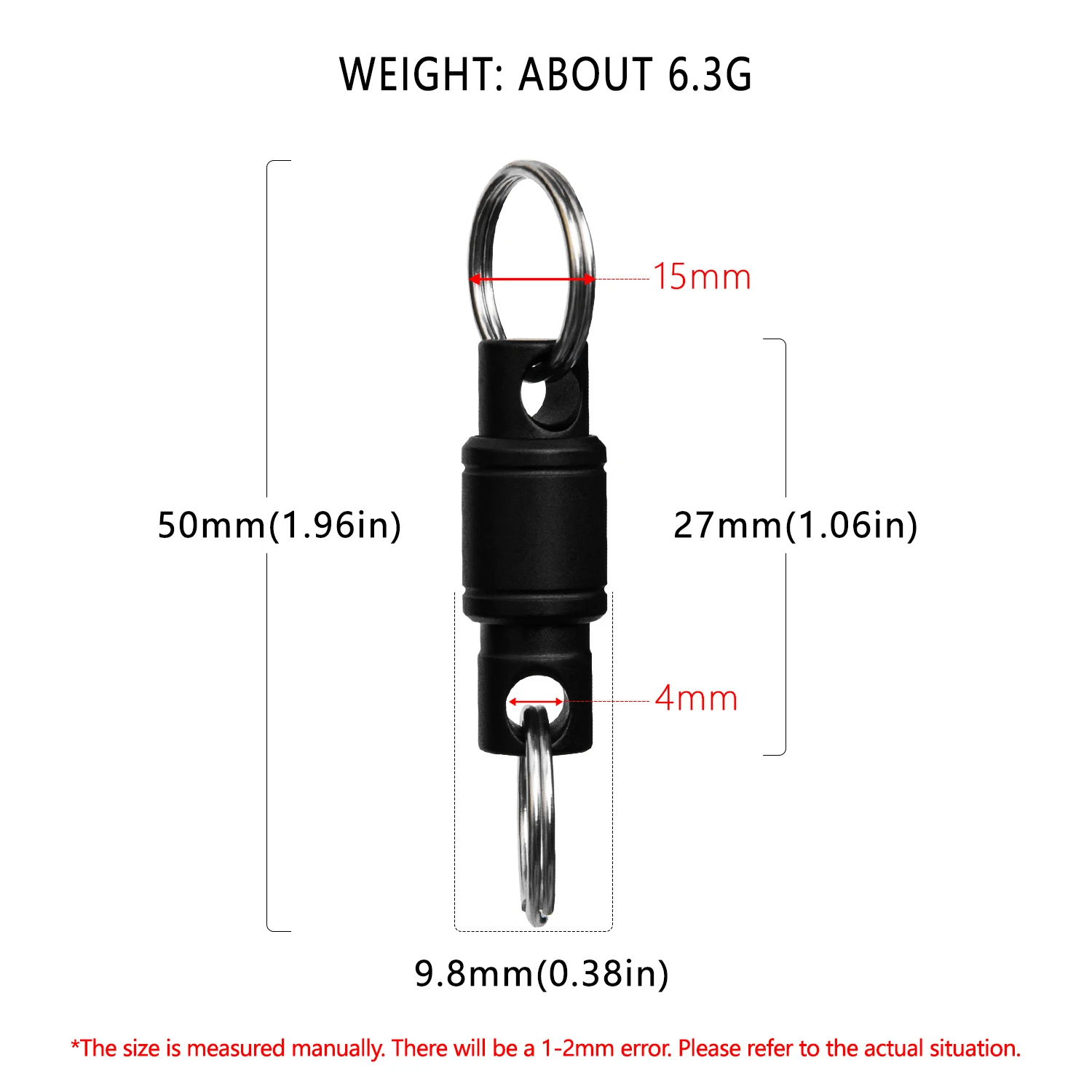 Titanium Alloy Car Keychain Double Headed Buckle Can Rotate 360 ° Black Low Key Small Portable Outdoor EDC Tool