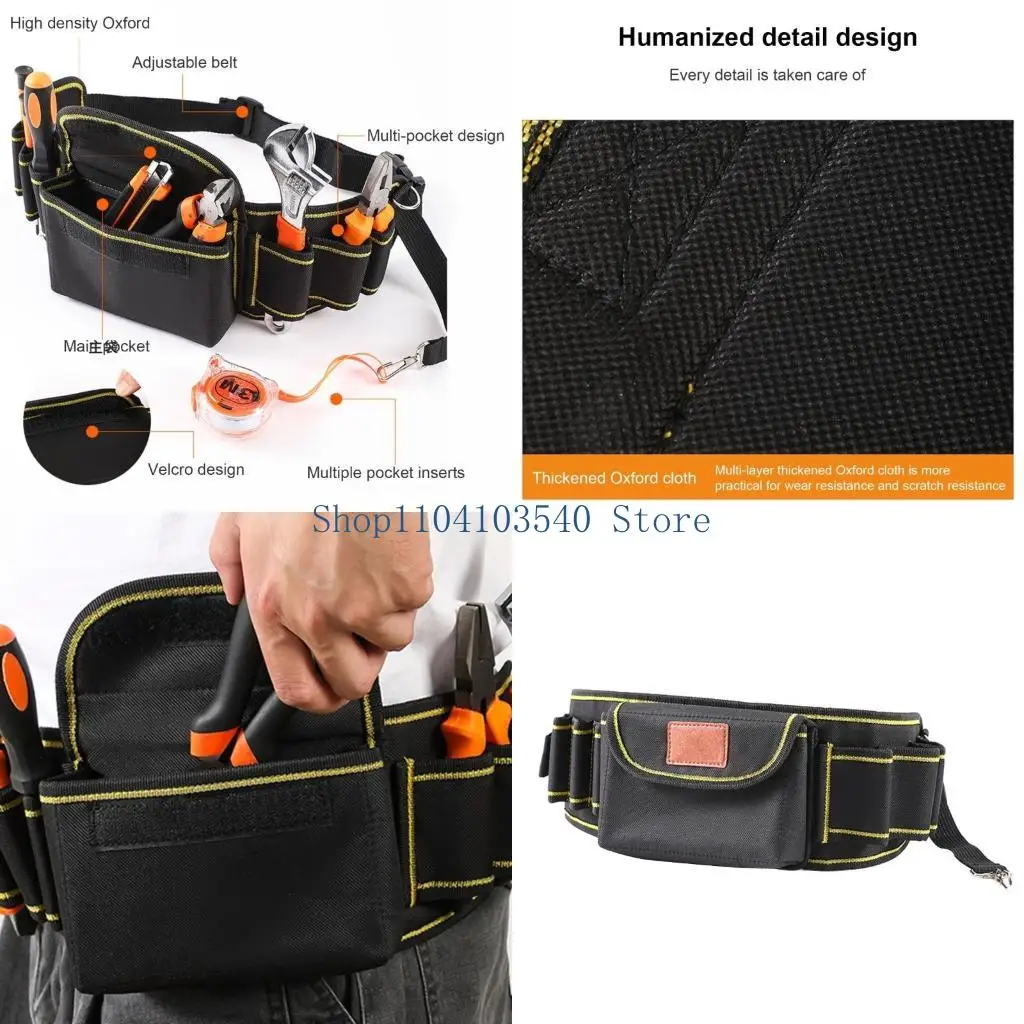 02DC Handymen Essential Tool Pouch Bag with Adjustable Waist Fit for Efficient Organization of Workshop Essential Comfortable
