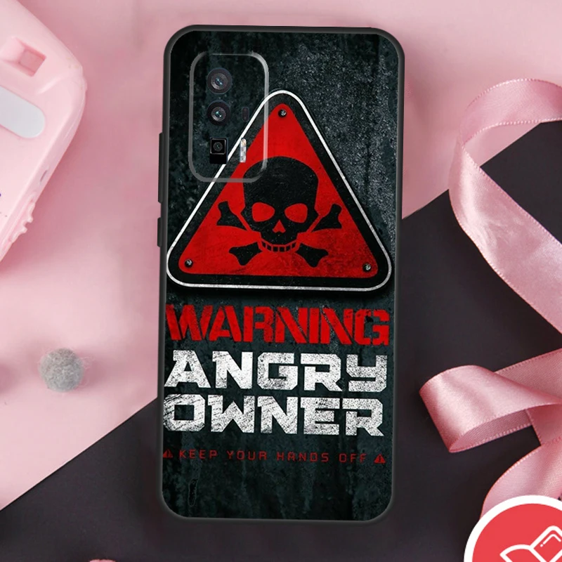  Warning Angry Danger Owner Case For POCO F6 Pro X6 X5 X3 F3 F5 M6 M5s Xiaomi 14 Ultra 12 13 Lite 11T 12T 13T Pro Cover