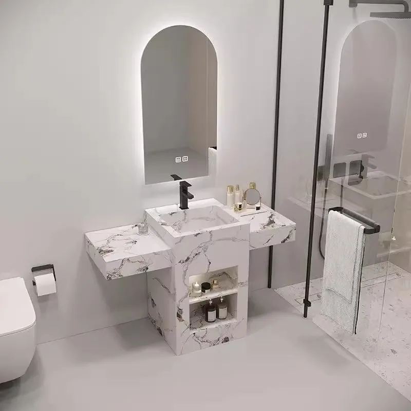 

Modern Hotel Style Rock Slate Basin Integrated Double Layer Seamless Easy Clean Feature-Direct Sales for Bathroom