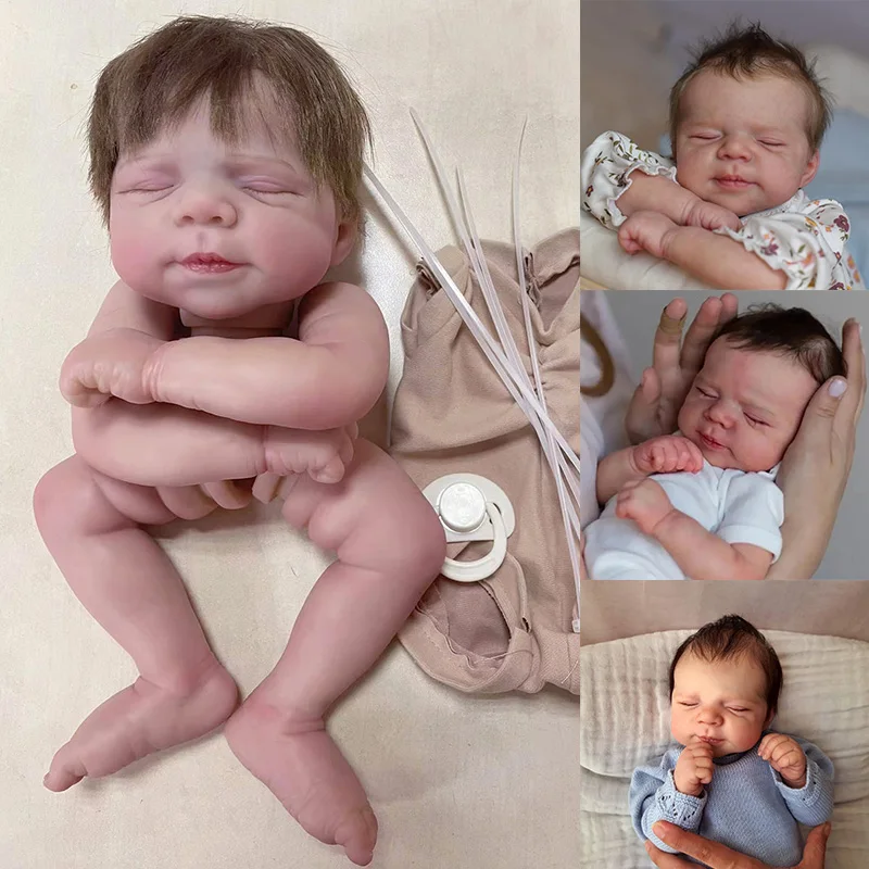 18inch Already Painted Kits Pascale Soft Vinyl Reborn Doll Kit Lifelike Baby 3D Painting with Visible Veins Cloth Body Included