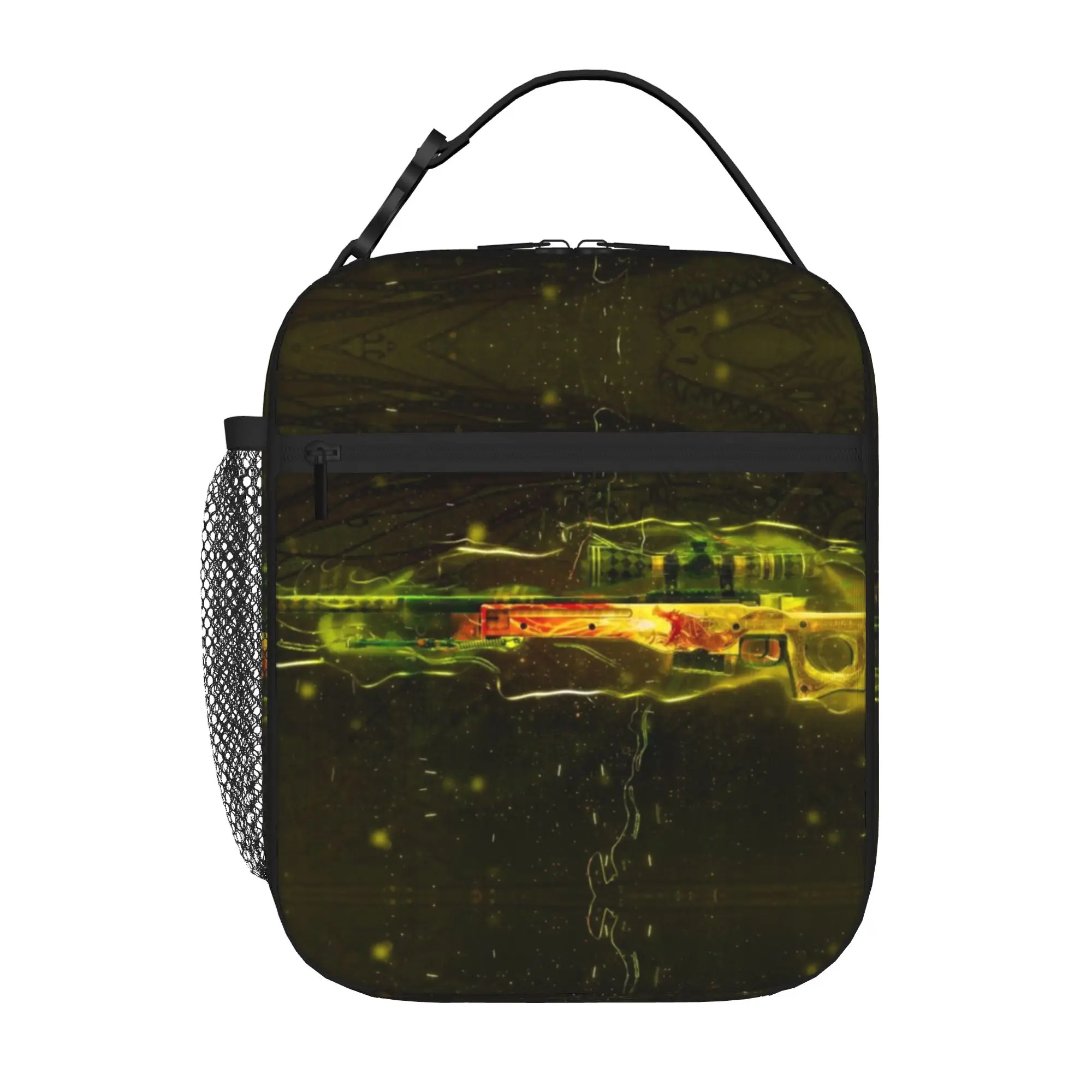 Back to school season  Storage Bag Glowing Toxic CS GO Gun Skin Large Capacity Super Quality Daily Solid Lunch Bag