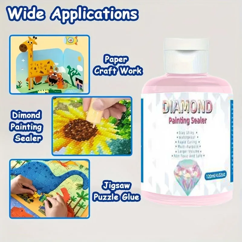 8oz/4oz Diamond Painting Sealer Fast-Drying Long-Lasting Sparkle Non-Toxic Surface Protection For DIY Crafts & Home Decor Puzzle