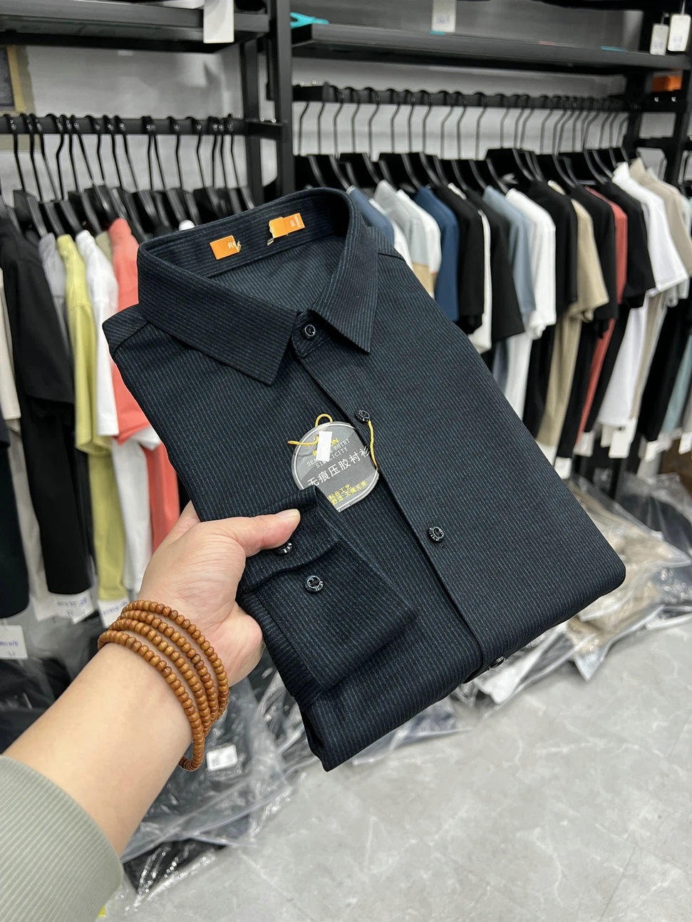 

Long Sleeve Shirt Discounted Label Removal 170 Code Suitable Affordable Seamless Thickened Mens Casual Style Polyester B...