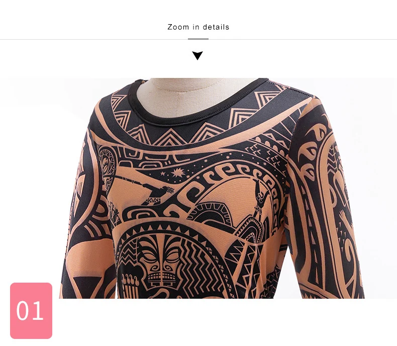 Kinder Jungen Maui Demi God Tattoo Bedruckte Hosen Kostüm für Schule Talentshow Geburtstagsparty Halloween Karneval Cosplay Verkleidung – Detail 5