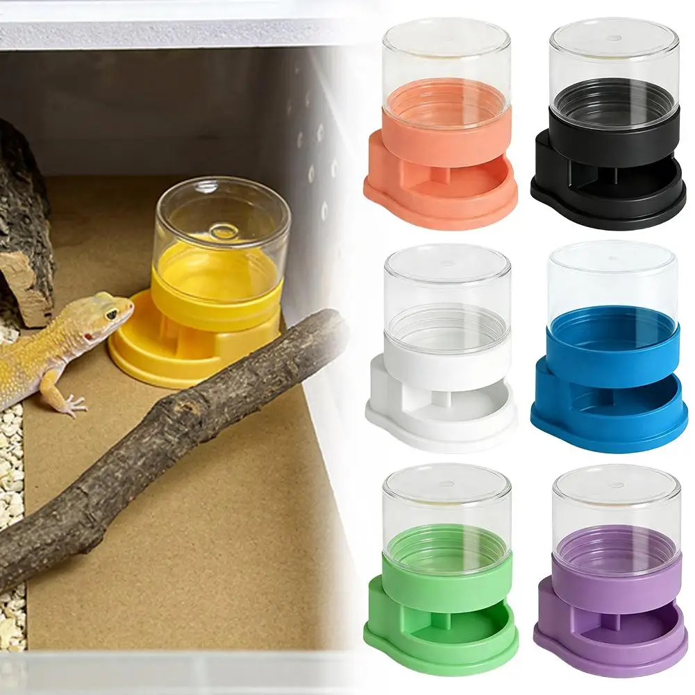 Detachable Reptiles Water Feeder Bowl Plastic Stable Water Dispenser for Snakes Tortoise Turtle Lizard Pet Care Accessories