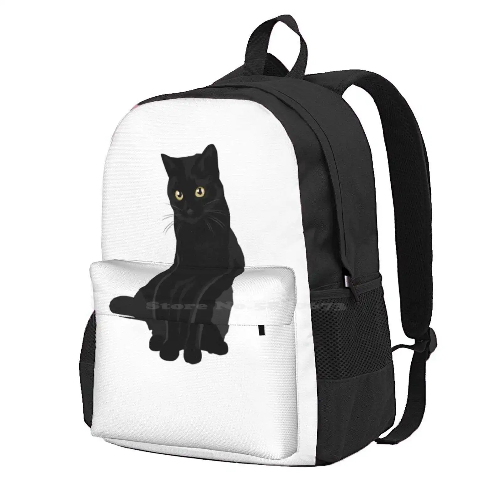 Black Cat Hot Sale Schoolbag Backpack Fashion Bags Kitten Pet Animal Ginger Kitty Cute Cat Sweet Handsome Elegant Black Cat