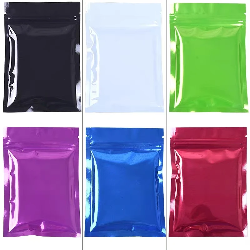 

500 Pieces 6x8cm Small Reclosable Zip Lock Bags Colorful Flat Self Seal Aluminum Foil Bags Coffee Powder Sample Mylar Bag