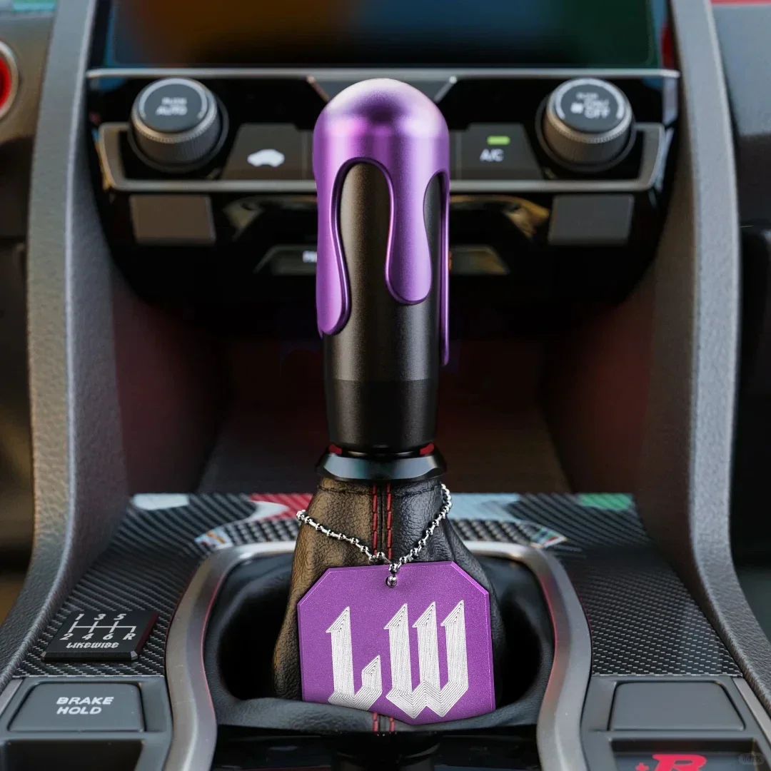 LW شعار معدني مقبض ناقل حركة السيارة علامة حلقة رئيسية شارة داخلية #2