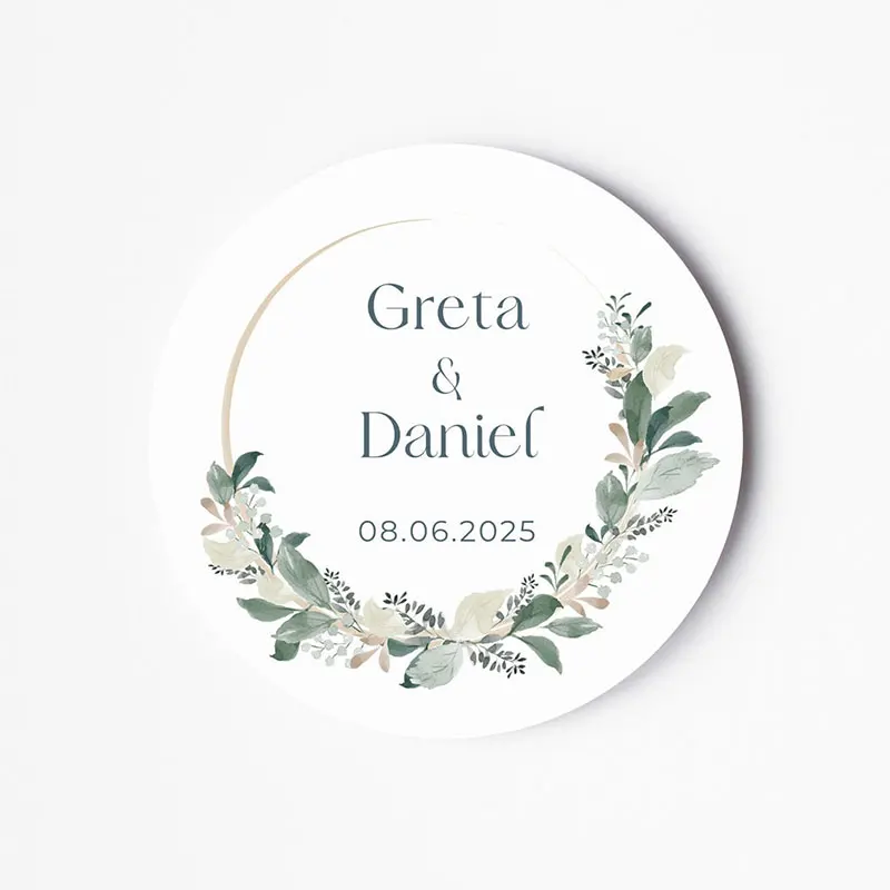 Custom Text Wedding Label Stickers Personalized Bride and Groom Names, Wedding Favors, Plant Stickers