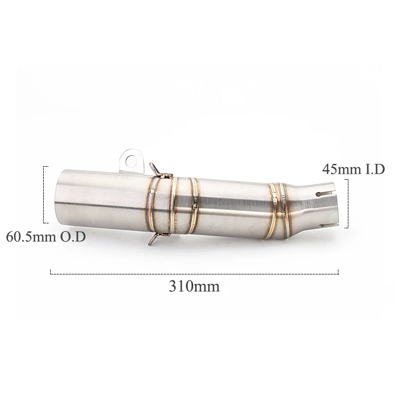 Slip On For YAMAHA YZF-R6 2006-2025 Motorcycle Exhaust Escape System Middle Link Pipe 60mm Muffler Stainless Steel view 5