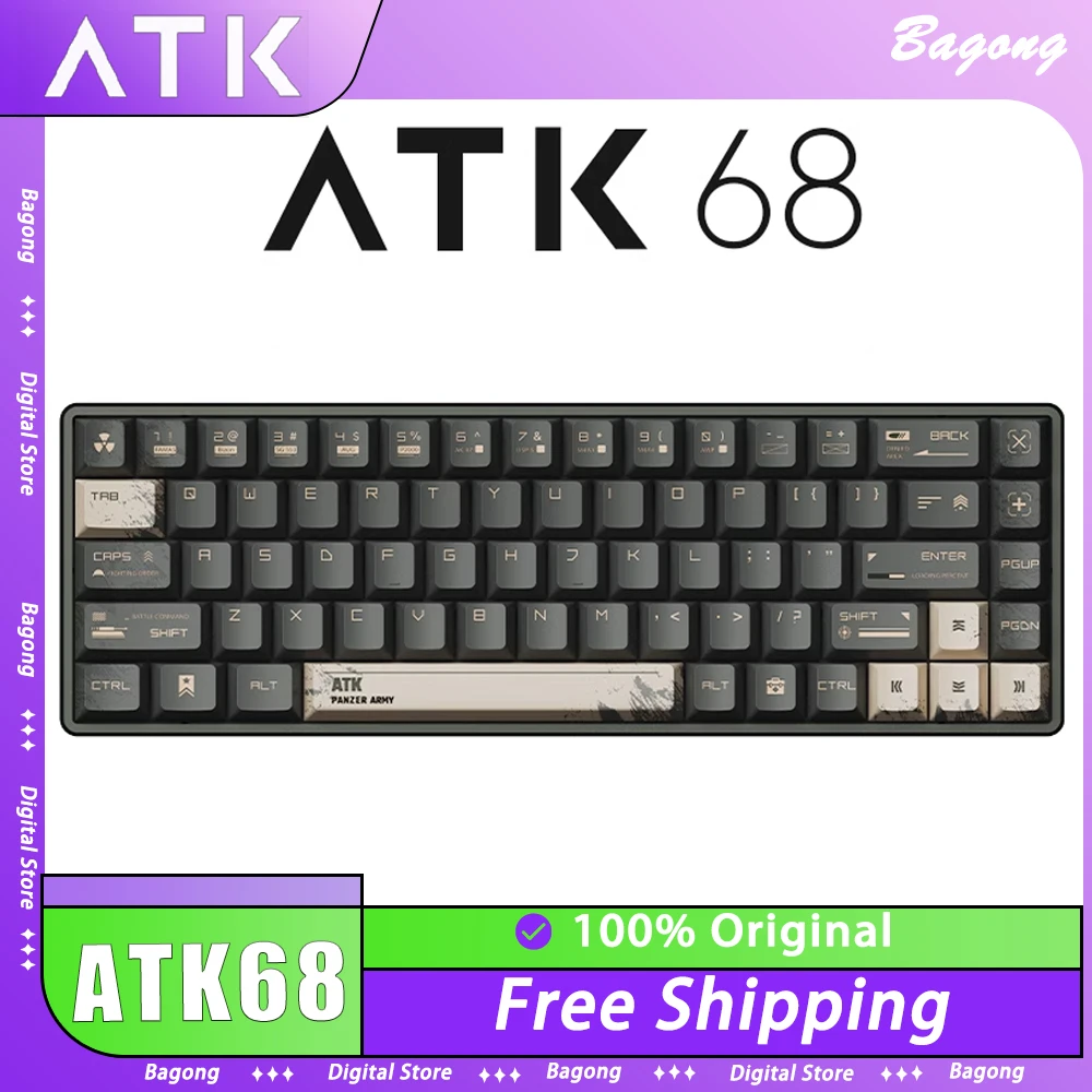 

ATK ATK68 Air Magnetic Switch Mechanical Keyboard RGB Armor Limited Hot Swap Gasket V Hub Smart Speed Gaming Keyboard E-Sports