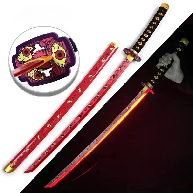 31/40 inch Glow Demon Slayer Katana Lichtgevende Zwaard LED Licht Kyoujurou Anime Cosplay Prop Echte Japanse Katana Samurai Lightsabre