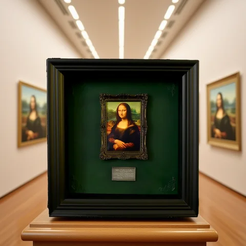 Desktop decorative resin figurine - Louvre Art Museum - Mona Lisa frame LTCP-387