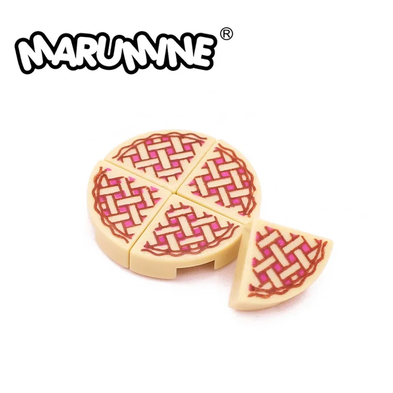 Marumine MOC Foods Brick Parts Waffle Tile 1x1 1/4 Round 30PCS Compatible 25269pb001 Friend Build Block City Store Accessories