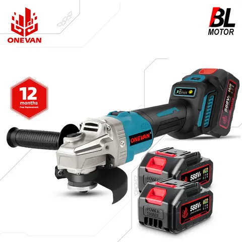 ONEVAN 125MM 브러시리스 앵글 그라인더 무선 연마 연삭기 Makita 18V 배터리 핀 용 금속 목재 절단 도구 ONEVAN 125MM 브러시리스 앵글 그라인더 무선 연마 연삭기 Makita 18V 배터리 핀 용 금속 목재 절단 도구