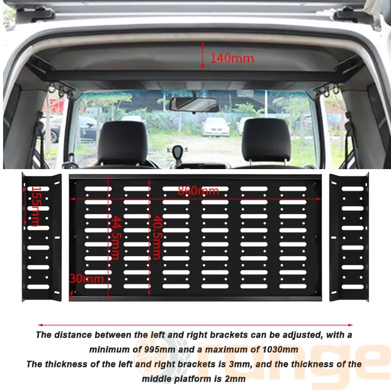 Rear Racks Car top Trunk Extension Rack Storage Bag Shelf For Suzuki Jimny 2019- 2025 JB64 JB74W Interior Accessories - Image 3