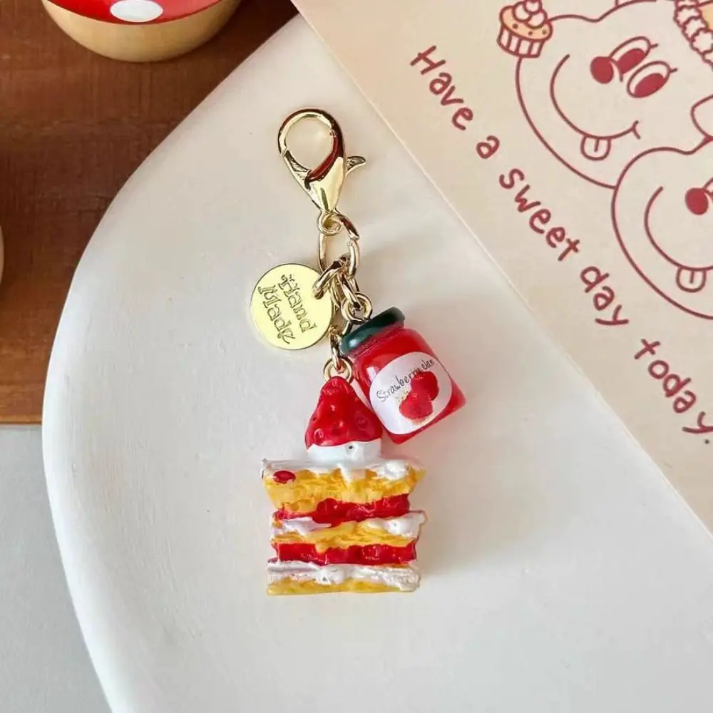 Fashion Unique Doughnut Bread Coffee Phone Charm Creative Cute Phone Strap Luxury Phone Lanyard Bag Phone Accessories