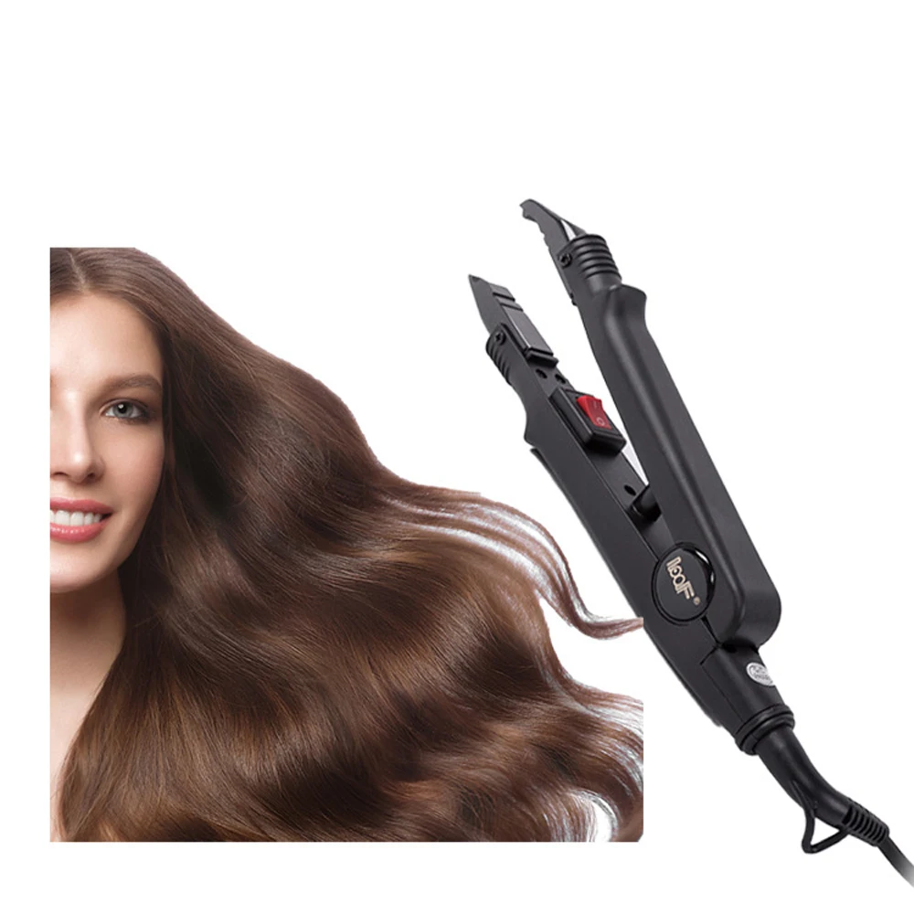 Professional Constant Heat Hair Extension Iron Black/Pink Keratin Fusion Connector Tools EU+UK+US Plug 100~200°C