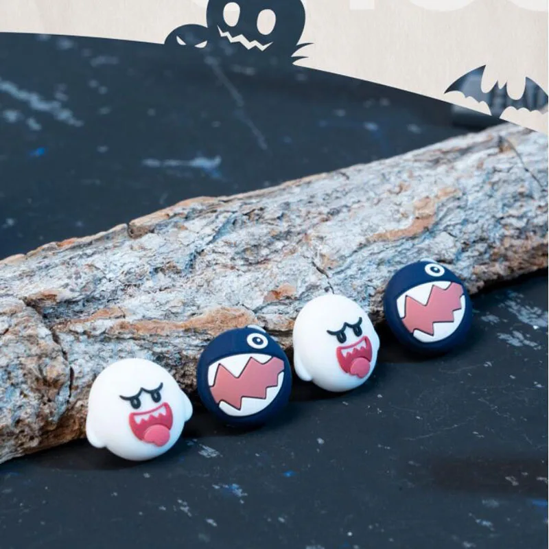 ソフトサムスティックグリップキャップwoof ghost game、スイッチ用joy-conコントローラー用ジョイスティックカバー、サムスティックケース