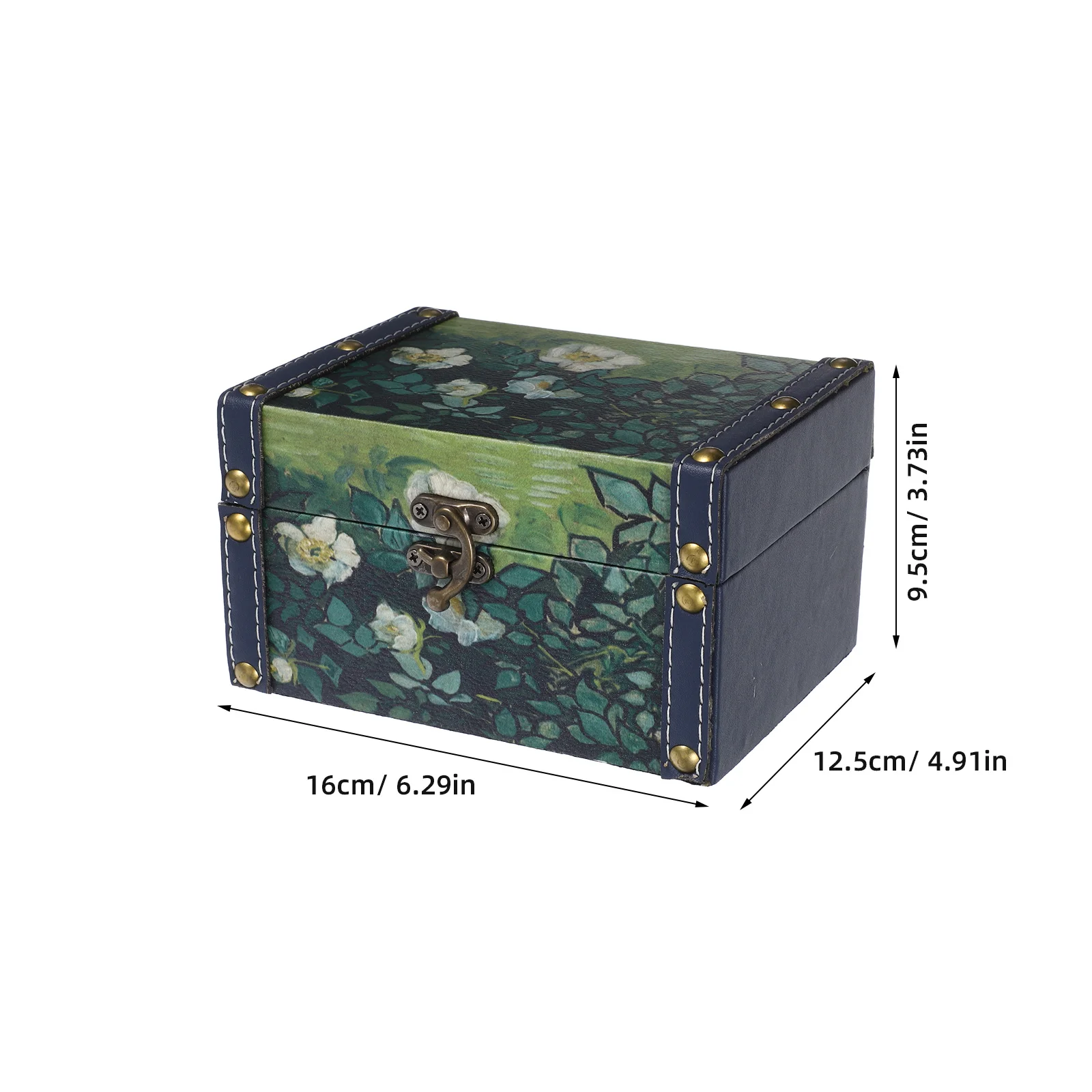 النفط اللوحة الفن صندوق مجوهرات خمر حاوية تخزين خشبية الإسورة سوار القرط حلقة المنظم تذكار الكنز الصدر #2