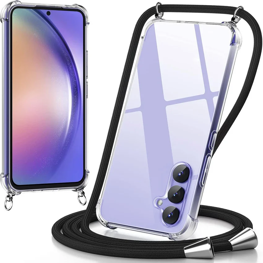 

Adjustable Crossbody Lanyard Case For Samsung Galaxy A05 A05S A15 A25 A35 A55 A06 A06S A16 A26 A36 A56 5G 4G Shockproof Cover