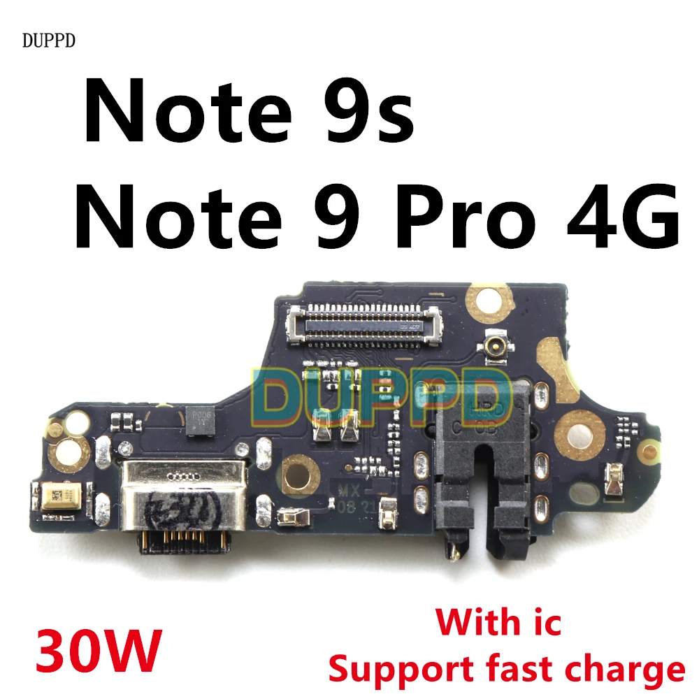 USB-Ladeanschluss mit IC-Mikrofon-Anschlussplatine Flexkabel Ersatz für Xiaomi Redmi Note 9S 9 Pro 4G Note 9Pro
