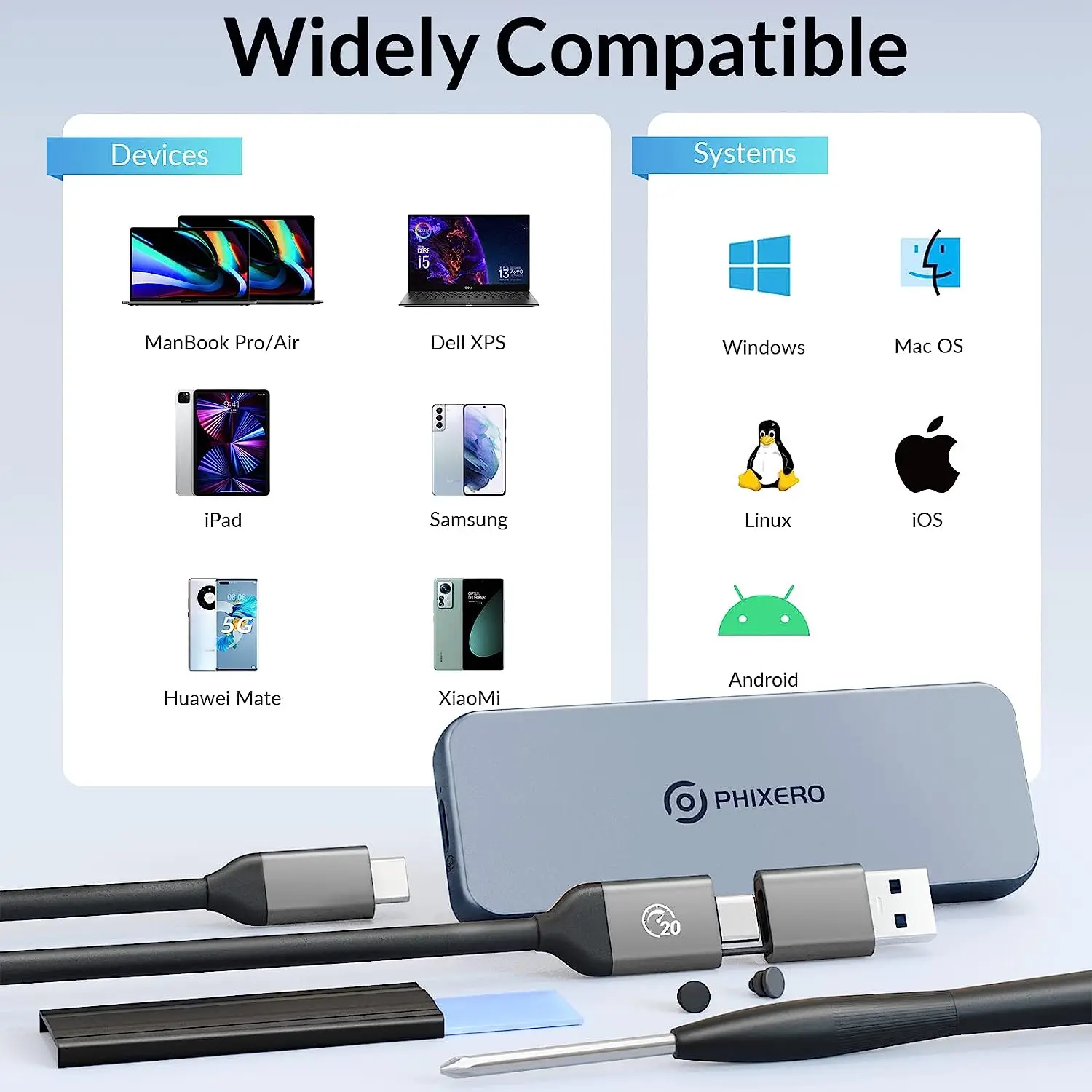 فيكسيرو 20Gbps M.2 NVME SSD مع المدمج في سترة التبريد ترقية الألومنيوم نوع C M2 NVME SSD الضميمة لمحرك الحالة الصلبة