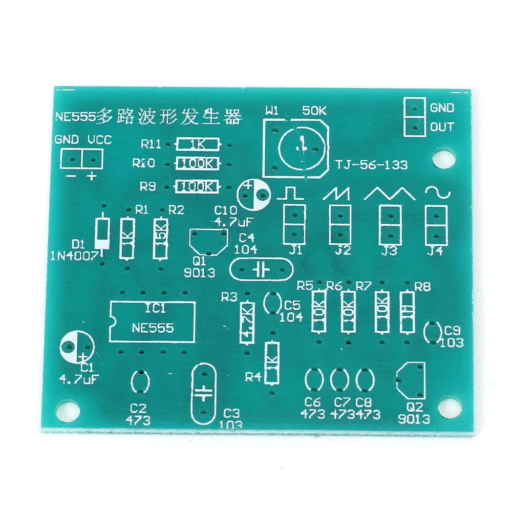 Kits electrónicos de bricolaje NE555, generador de forma de onda multicanal Suite, Kit de práctica de Proyecto de soldadura, Wave5-12V cuadrada de