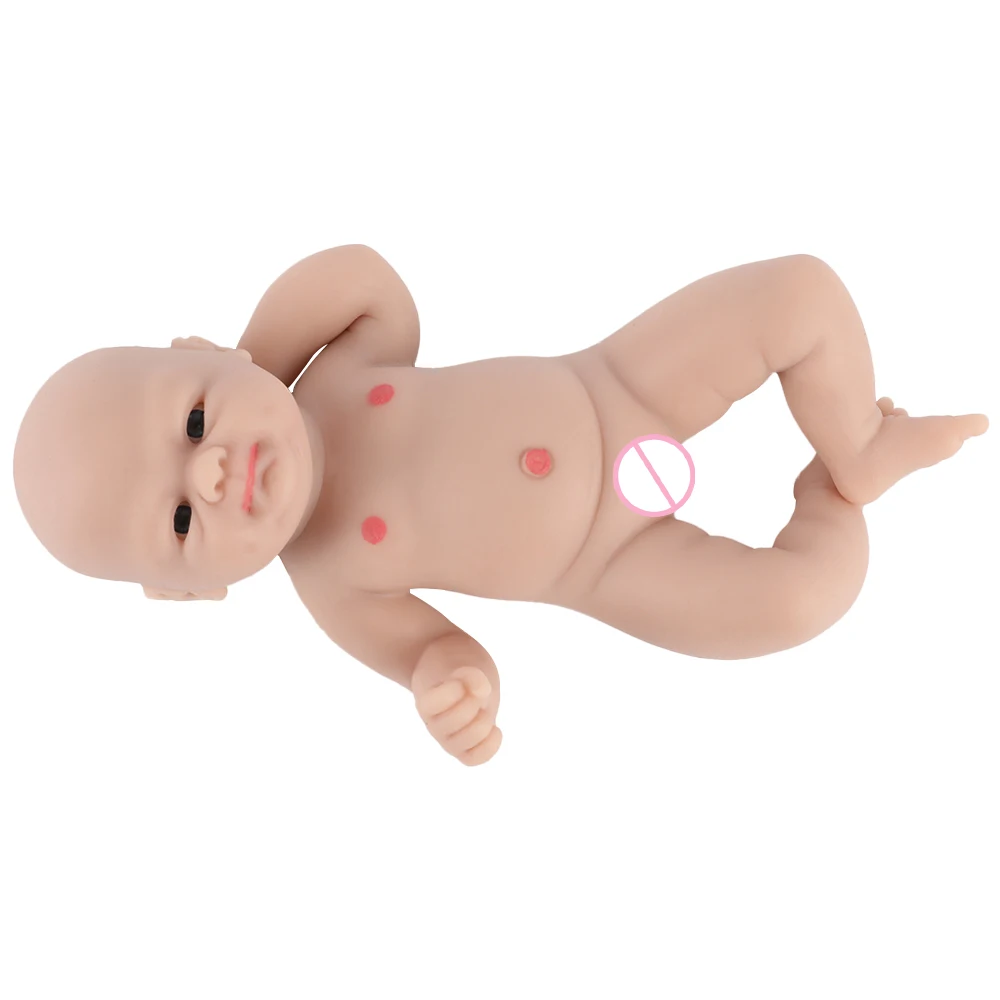 IVITA 7" Full Body Silicone Reborn Baby Doll Realistic Silicone Girl Mini Dolls DIY Newborn Toys Kit for Children Christmas Gift