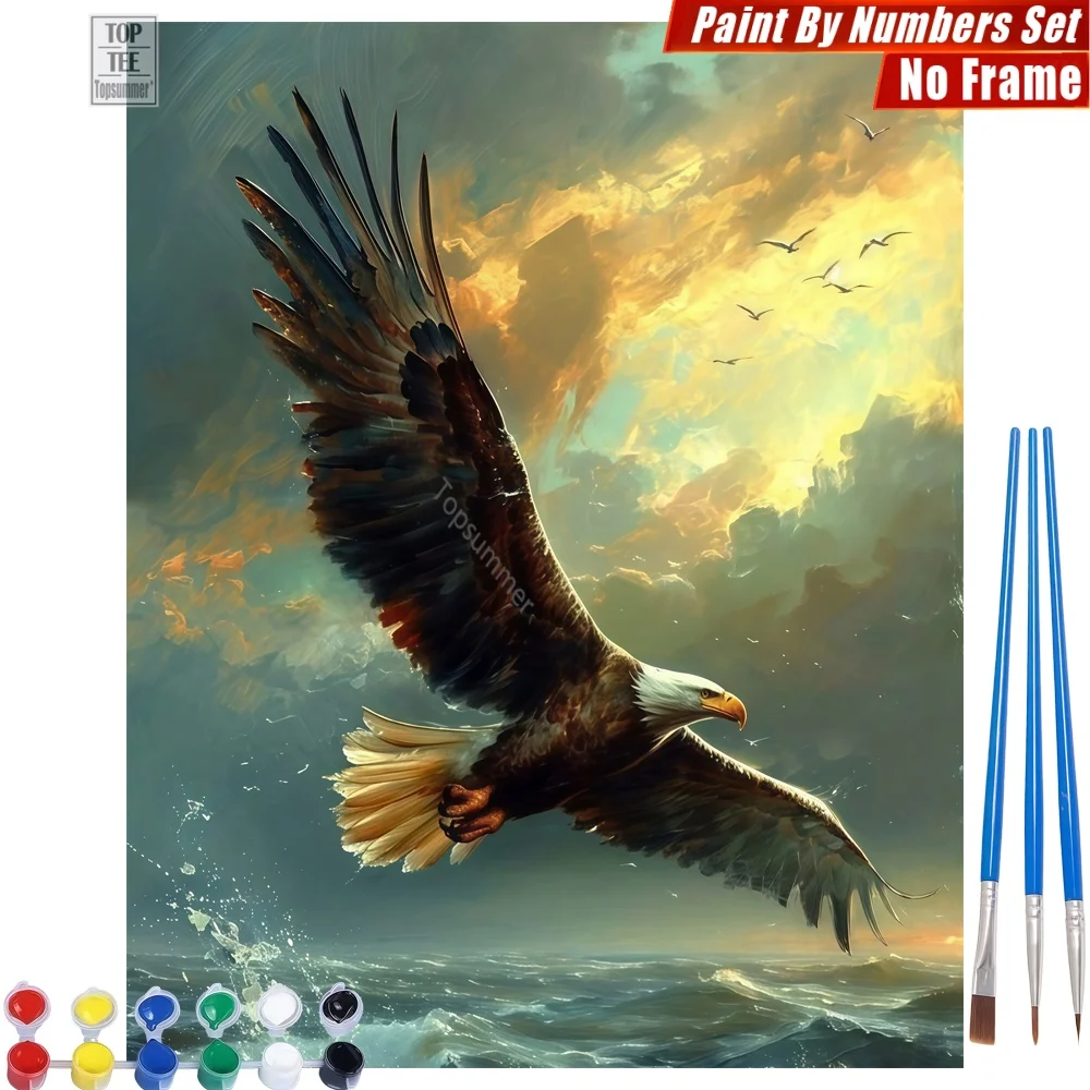 

Набор для цифровой живописи маслом «Взлетающие орлиные крылья» — Величественные облачные волны. Высококачественный подарок для мужа на День мертвых, для семейного досуга.