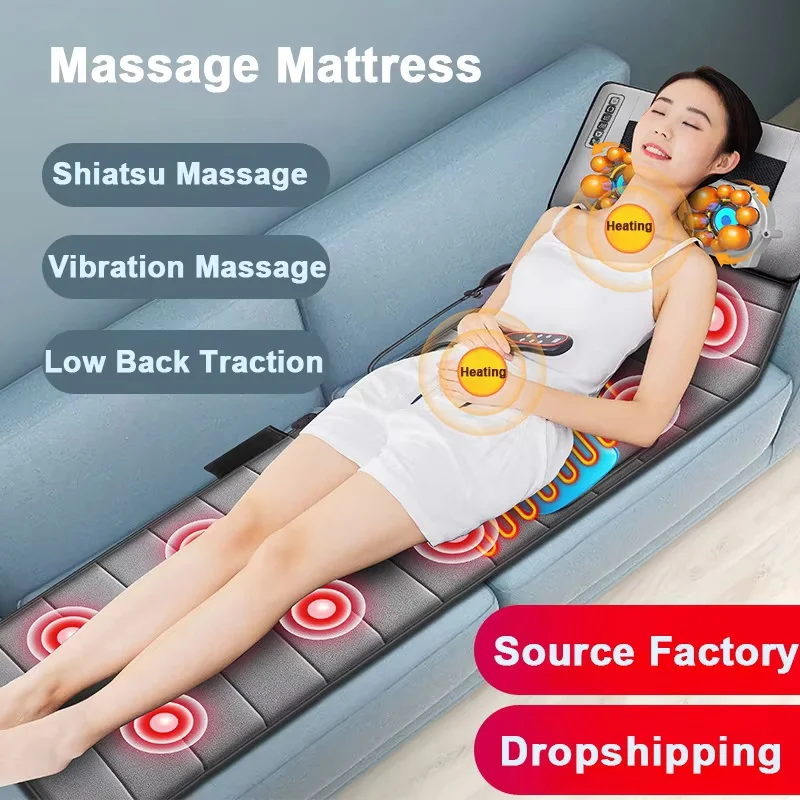 

OGAMACRIUS Full-body electric massage mattress, acupressure heating kneading vibration pad, multifunctional home sofa use.