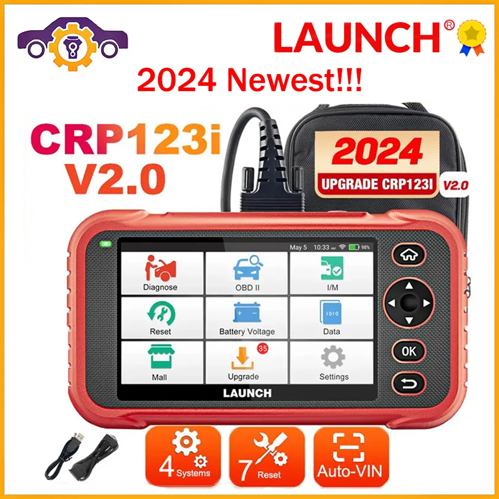 

LAUNCH CRP123i V2.0 ABS SRS Transmission Engine Scan Tool OBD 2 Reader Throttle/Oil Reset/SAS reset Lifetime Free WiFi Update