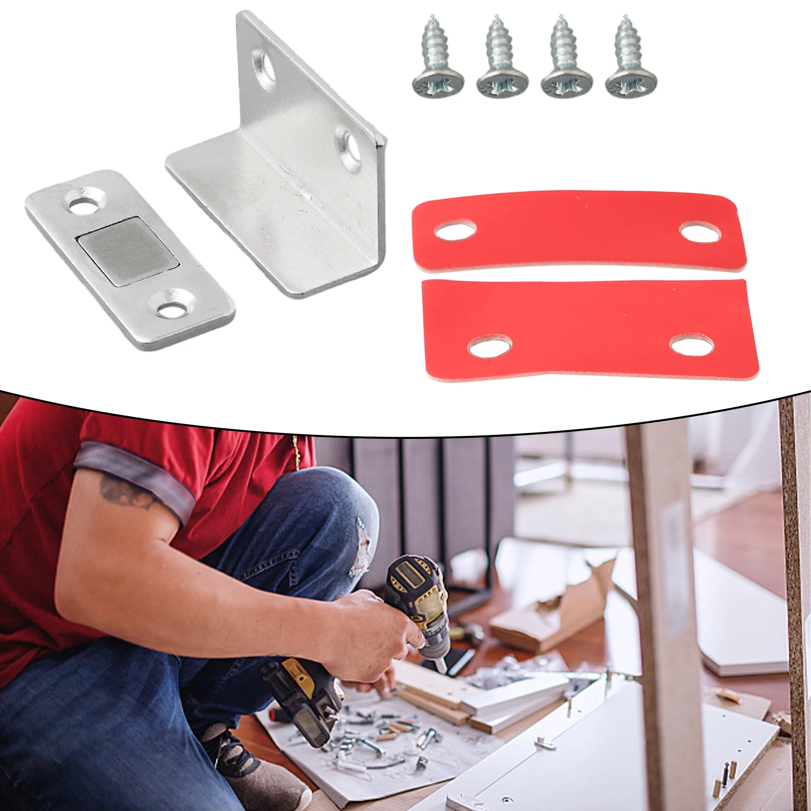 Hot Brand New High Quality Latch Self-adhesive Accessories Cabinet With Screw Closer Cupboard L-shaped Lock Spare