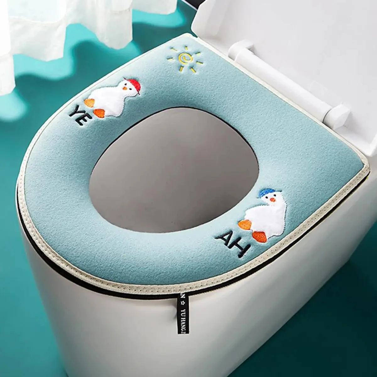 1PC toilet seat cushion, household plush toilet cushion, toilet cover, all season universal plush toilet seat ring cushion