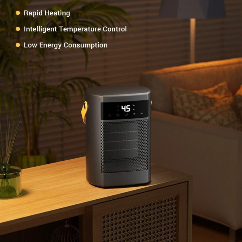 Portable PTC Ceramic Heater 1500W Space Heater With Remote 12H Timer Quiet Touch Screen For Indoor Bedroom